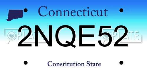 2NQE52 Connecticut License Plate
