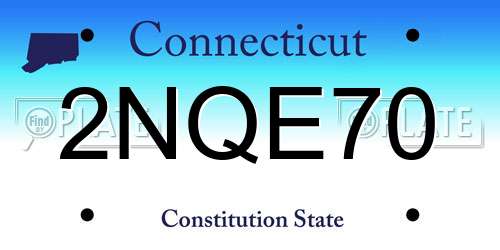 2NQE70 Connecticut License Plate