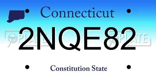 2NQE82 Connecticut License Plate