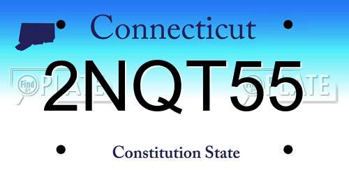 2NQT55 Connecticut License Plate