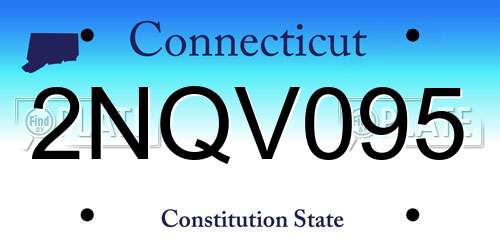 2NQV095 Connecticut License Plate