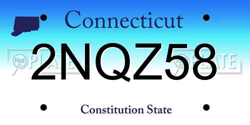 2NQZ58 Connecticut License Plate