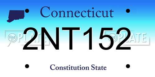 2NT152 Connecticut License Plate
