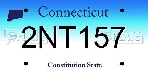 2NT157 Connecticut License Plate