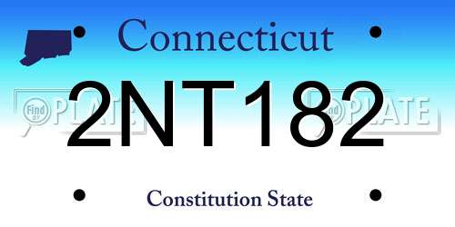 2NT182 Connecticut License Plate