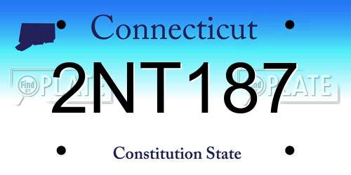 2NT187 Connecticut License Plate