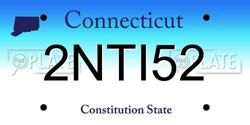 2NTI52 Connecticut License Plate
