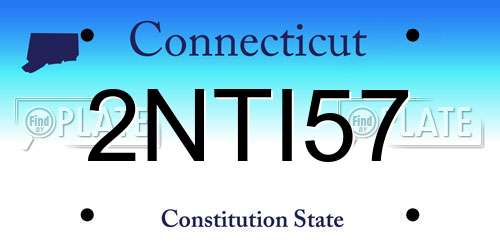 2NTI57 Connecticut License Plate