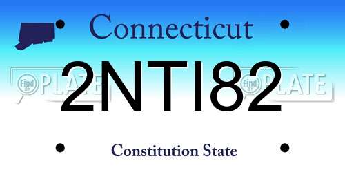 2NTI82 Connecticut License Plate