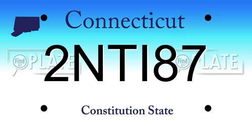 2NTI87 Connecticut License Plate
