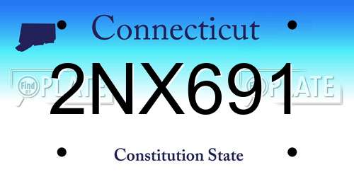 2NX691 Connecticut License Plate
