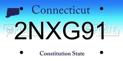 2NXG91 Connecticut License Plate