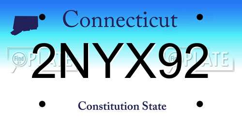 2NYX92 Connecticut License Plate