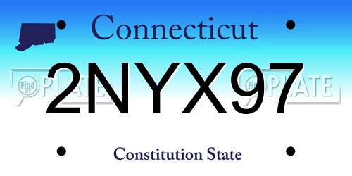 2NYX97 Connecticut License Plate