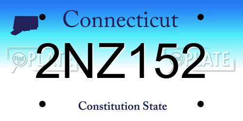 2NZ152 Connecticut License Plate