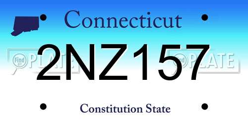 2NZ157 Connecticut License Plate