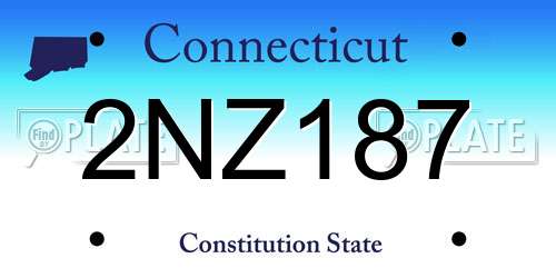 2NZ187 Connecticut License Plate