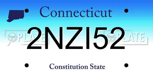 2NZI52 Connecticut License Plate