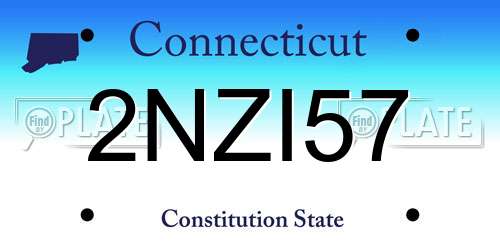 2NZI57 Connecticut License Plate