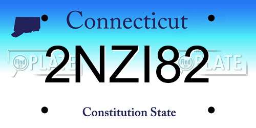 2NZI82 Connecticut License Plate