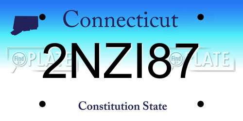 2NZI87 Connecticut License Plate