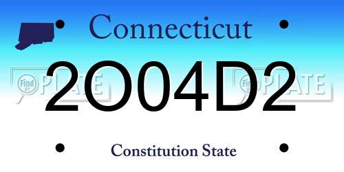 2O04D2 Connecticut License Plate