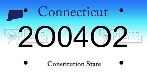 2O04O2 Connecticut License Plate