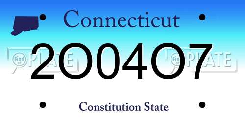 2O04O7 Connecticut License Plate
