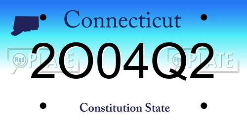 2O04Q2 Connecticut License Plate