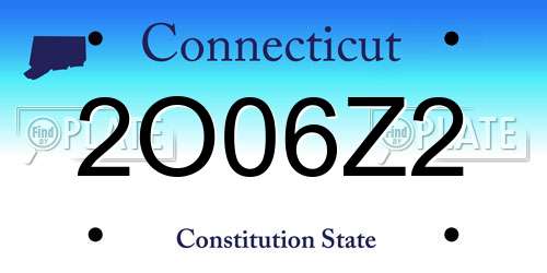 2O06Z2 Connecticut License Plate