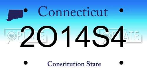 2O14S4 Connecticut License Plate