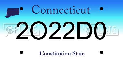 2O22D0 Connecticut License Plate