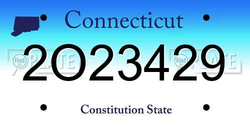 2O23429 Connecticut License Plate