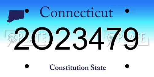 2O23479 Connecticut License Plate