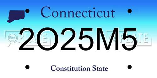 2O25M5 Connecticut License Plate