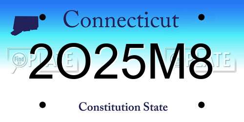 2O25M8 Connecticut License Plate