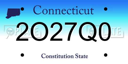 2O27Q0 Connecticut License Plate