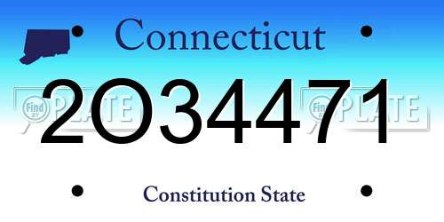 2O34471 Connecticut License Plate
