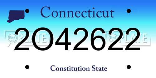 2O42622 Connecticut License Plate