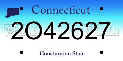 2O42627 Connecticut License Plate