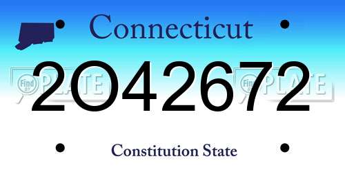 2O42672 Connecticut License Plate