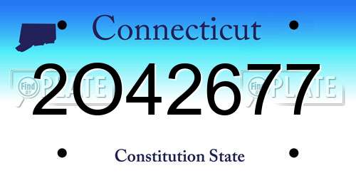 2O42677 Connecticut License Plate