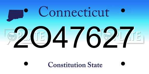 2O47627 Connecticut License Plate