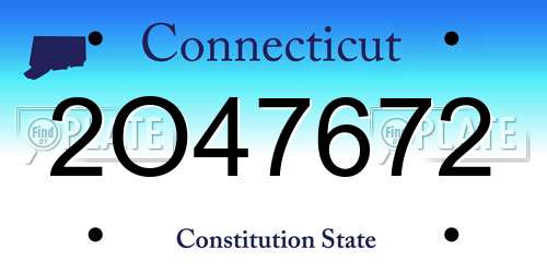 2O47672 Connecticut License Plate