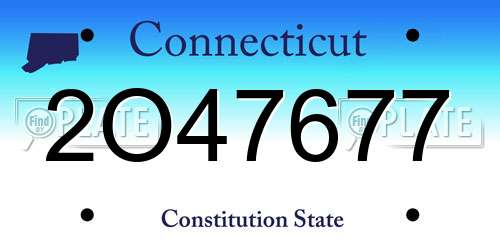 2O47677 Connecticut License Plate