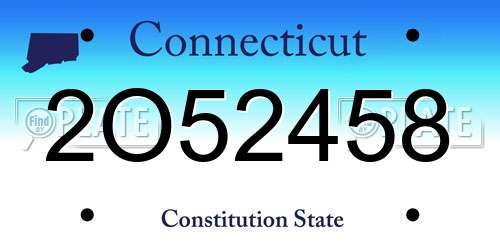 2O52458 Connecticut License Plate
