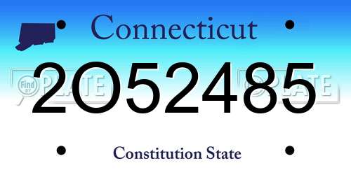 2O52485 Connecticut License Plate