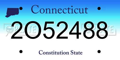 2O52488 Connecticut License Plate