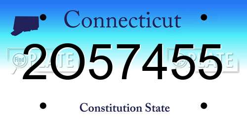 2O57455 Connecticut License Plate