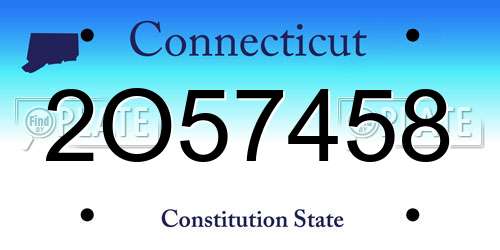 2O57458 Connecticut License Plate